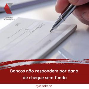 o banco — instituição financeira — não pode ser responsabilizado pelos prejuízos de portadores de cheques sem fundos